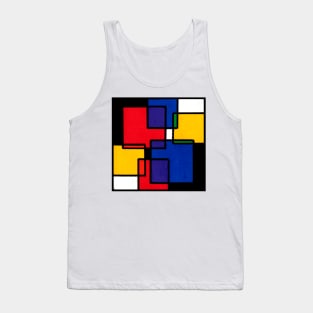 Overlapping Colors Geometric Abstract Acrylic Painting Tank Top